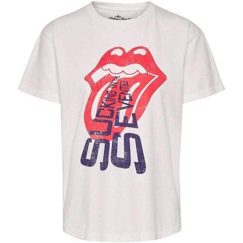 textil Tops y Camisetas Only ONLROLLING STONES LIFE DNM TEE BOX Blanco