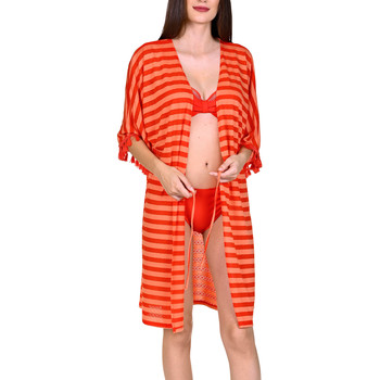 textil Mujer Túnicas Lisca Túnica de playa abierta con medias mangas Itala Marina Rojo