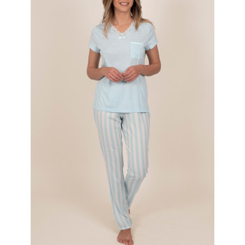 textil Mujer Pijama Admas Ropa interior pantalones de pijama camiseta Classic Stripes Azul