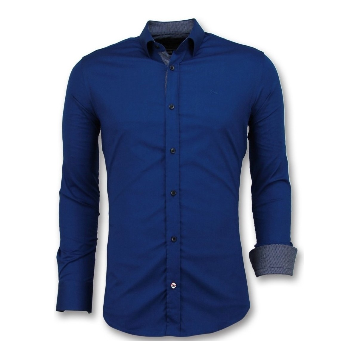 textil Hombre Camisas manga larga Tony Backer S Slim Fit Para Hombre Moda De Azul