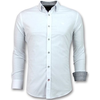 textil Hombre Camisas manga larga Tony Backer Blusa Italiana Hombre S Entalladas Blanco