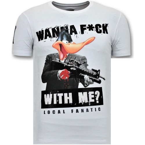 textil Hombre Camisetas manga corta Local Fanatic Camiseta Piedras Shooting Duck Gun Blanco