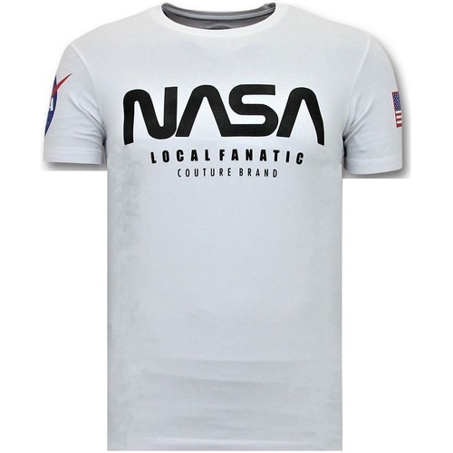 textil Hombre Camisetas manga corta Local Fanatic Camiseta De Hombre NASA American Blanco