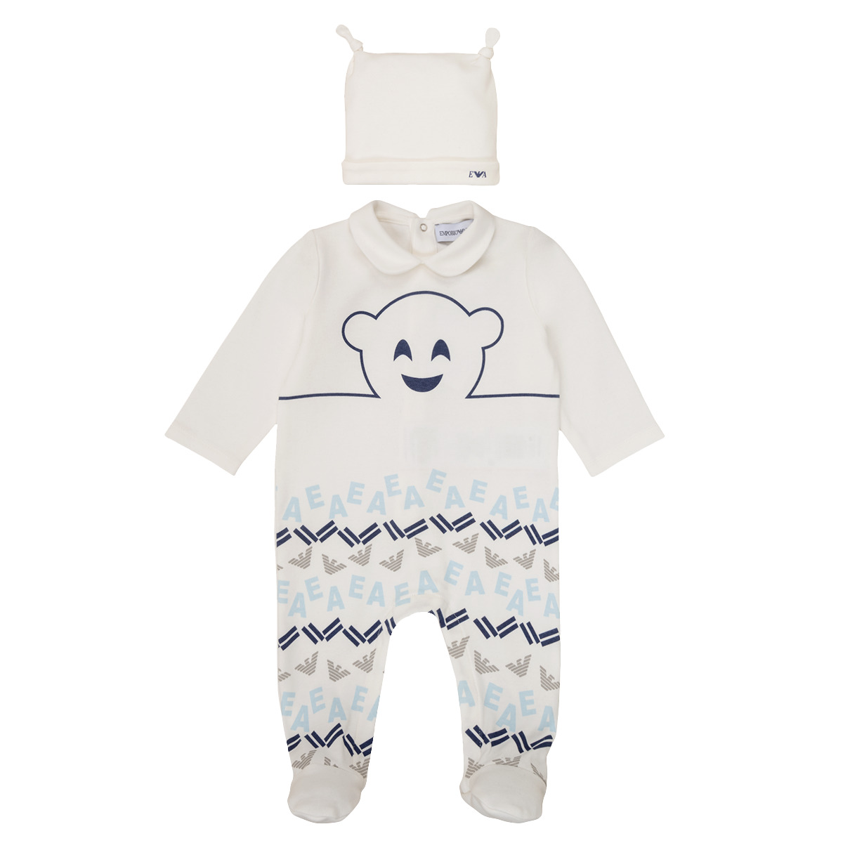 textil Niño Pijama Emporio Armani 6HHV08-4J3IZ-0101 Blanco / Azul