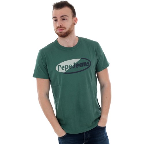 textil Hombre Camisetas manga corta Pepe jeans PM506840 KYLE - 673 IVY Verde