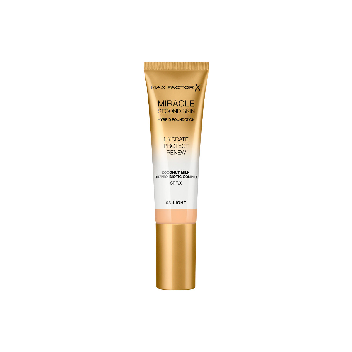 Belleza Base de maquillaje Max Factor Miracle Touch Second Skin Found.spf20 3-light 