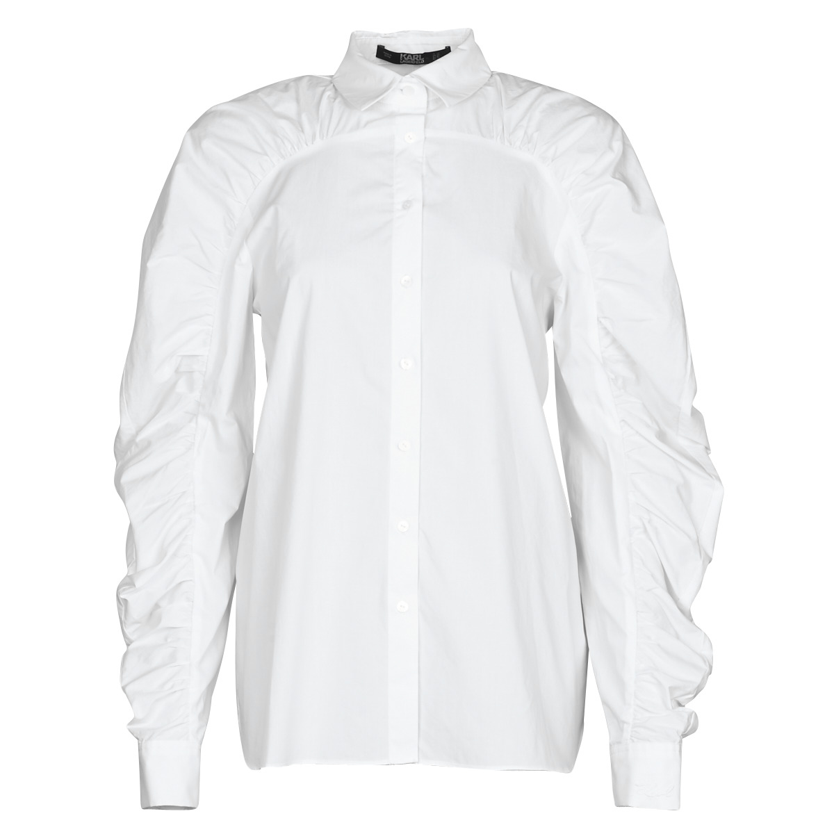 textil Mujer Camisas Karl Lagerfeld POPLIN BLOUSE W/ GATHERING Blanco