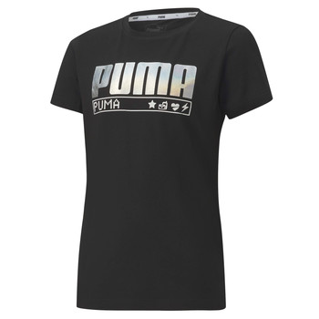 textil Niña Camisetas manga corta Puma ALPHA TEE 165 Negro