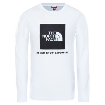 textil Niño Camisetas manga larga The North Face NEW BOX LOGO TEE Blanco