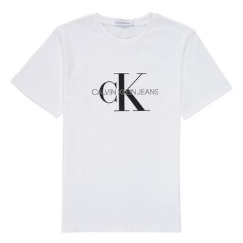 textil Niños Camisetas manga corta Calvin Klein Jeans MONOGRAM Blanco