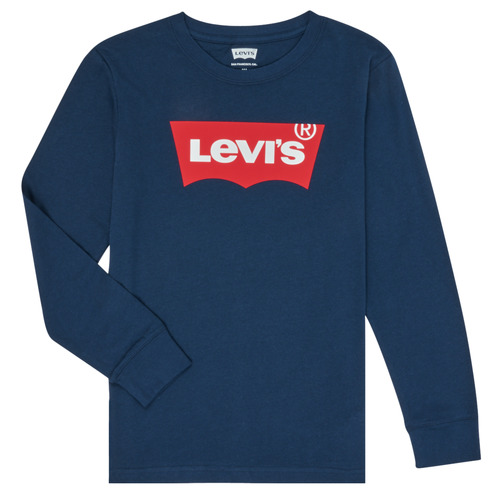 textil Niño Camisetas manga larga Levi's BATWING TEE LS Azul