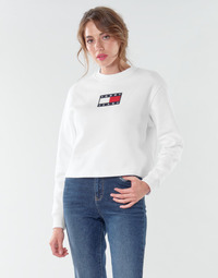 textil Mujer Sudaderas Tommy Jeans TJW TOMMY FLAG CREW Blanco
