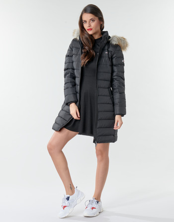 Tommy Jeans TJW ESSENTIAL HOODED DOWN COAT Negro