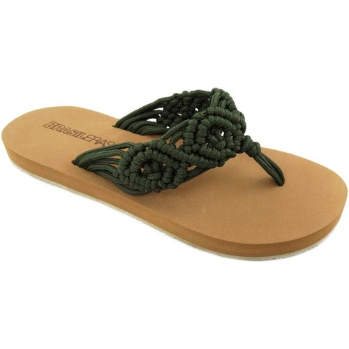 Zapatos Mujer Sandalias Brasileras Crochet Verde