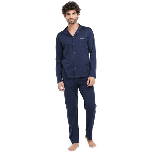 textil Hombre Pijama Zd - Zero Defects Pijama hilo de Escocia marino Azul