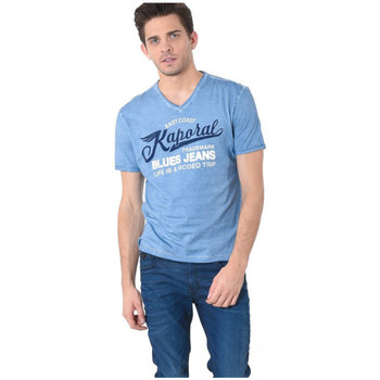 textil Hombre Camisetas manga corta Kaporal Tee-Shirt Homme Rena Bleu Jeans Azul