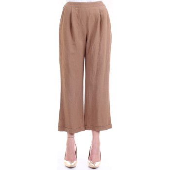 textil Mujer Pantalones con 5 bolsillos Lanacaprina PF2302 Pantalones mujer Cuero Marrón