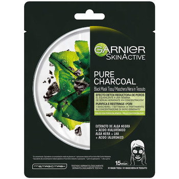 Belleza Mujer Mascarillas & exfoliantes Garnier Pure Charcoal Black Mask Tissu Detox Effect 28 Gr 