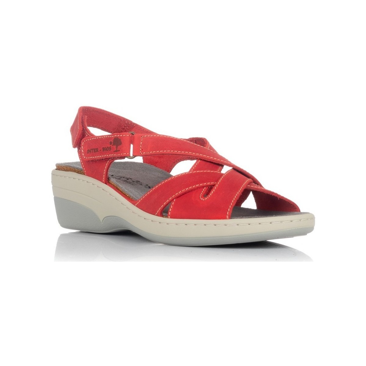 Zapatos Mujer Sandalias Interbios 3017 Rojo