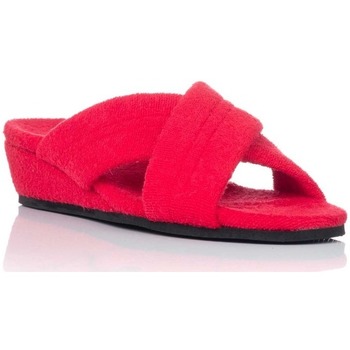 Zapatos Mujer Pantuflas Norteñas Zapatilla de casa con cuña Rojo