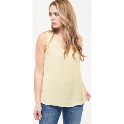 textil Mujer Camisetas sin mangas Le Temps des Cerises Top NOLANA Amarillo