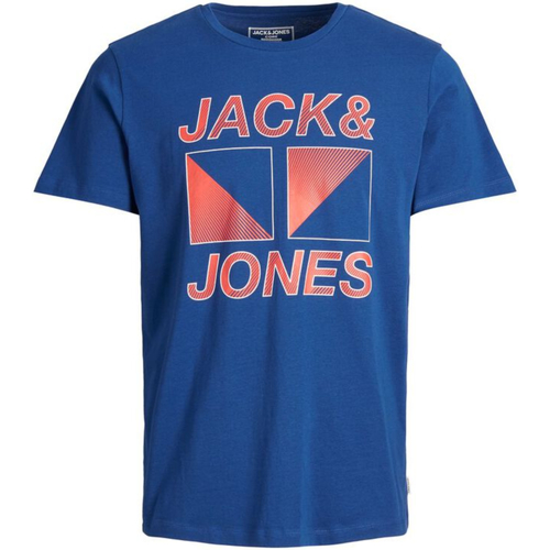 textil Niño Camisetas manga corta Jack & Jones 12177793 JCOBOOSTER TEE SS CREW NECK MAR 20 JR NAVY PEONY Azul