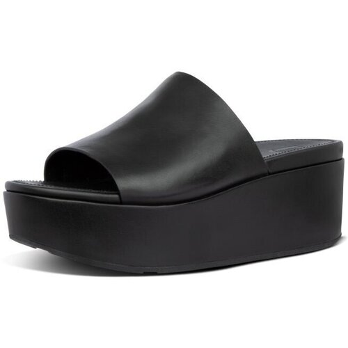 Zapatos Mujer Zuecos (Mules) FitFlop ELOISE LEATHER WEDGES ALL BLACK Negro