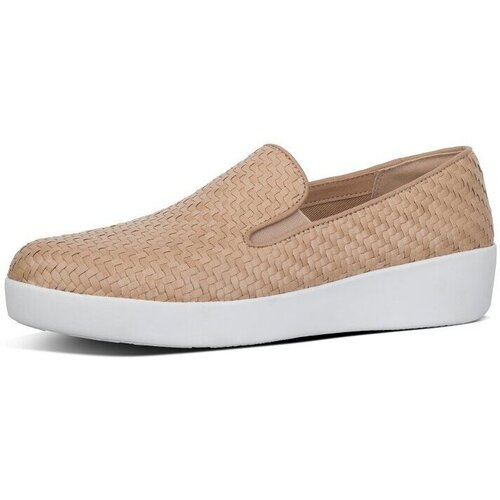 Zapatos Mujer Mocasín FitFlop SUPERSKATE TM LOAFERS WOVEN LEATHER NUDE Negro