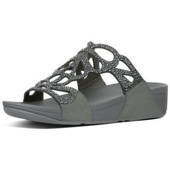 Zapatos Mujer Zuecos (Mules) FitFlop BUMBLE CRYSTAL SLIDE PEWTER es Negro