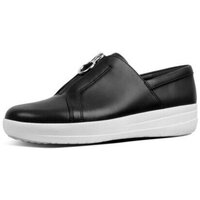 Zapatos Mujer Zapatillas bajas FitFlop NEW ZIP SNEAKER LEATHER BLACK Negro