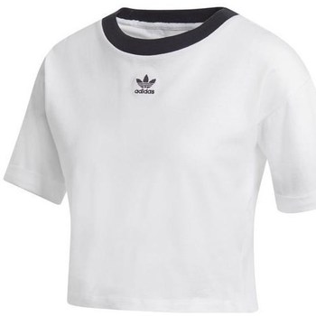 textil Mujer Camisetas manga corta adidas Originals Crop Top Blanco, Negros