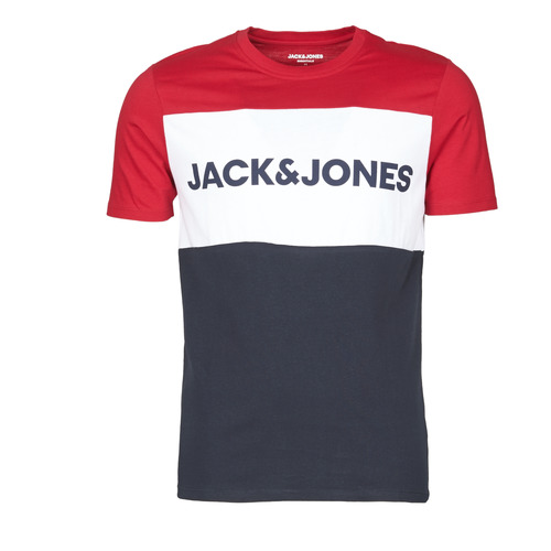 textil Hombre Camisetas manga corta Jack & Jones JJELOGO BLOCKING Rojo