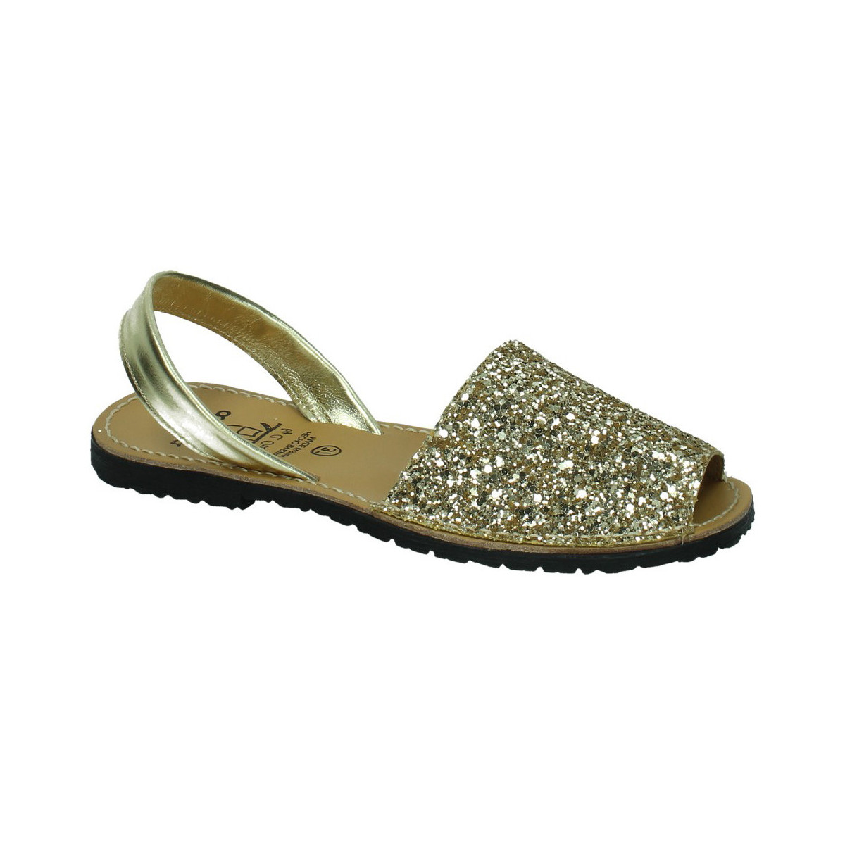 Zapatos Mujer Sandalias Avarca Cayetano Ortuño Menorquina purpurina Oro