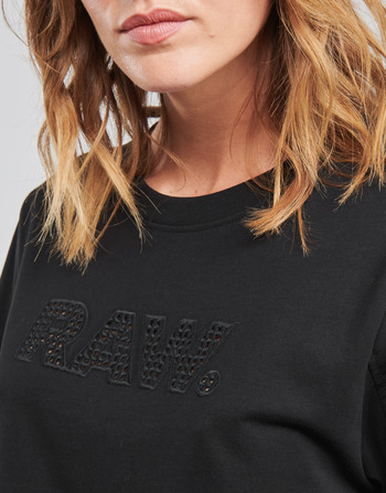 G-Star Raw BOXY FIT RAW EMBROIDERY TEE Negro