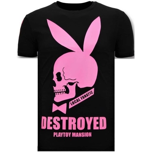 textil Hombre Camisetas manga corta Local Fanatic Camiseta Exclusiva Destroyed Negro