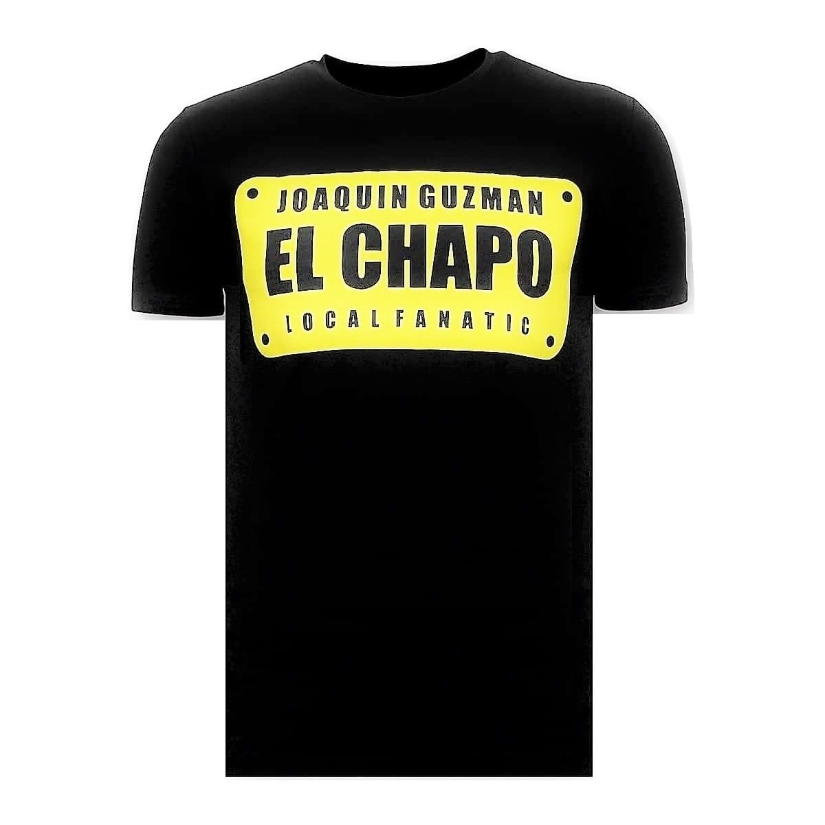 textil Hombre Camisetas manga corta Local Fanatic De Lujo Camiseta Joaquín El Chapo Negro