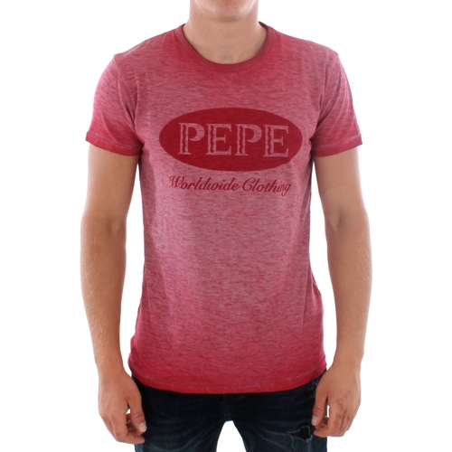 textil Hombre Camisetas manga corta Pepe jeans DURAN PM506552 265 FLAME Rojo