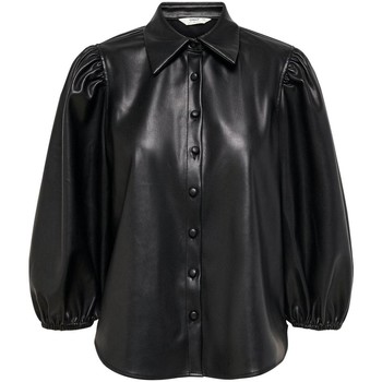 textil Mujer Tops y Camisetas Only ONLJIL-RONYA PUFF FAUX LEATHER Black Negro