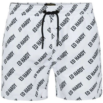 textil Shorts / Bermudas Ed Hardy Logo-rep swim short Blanco