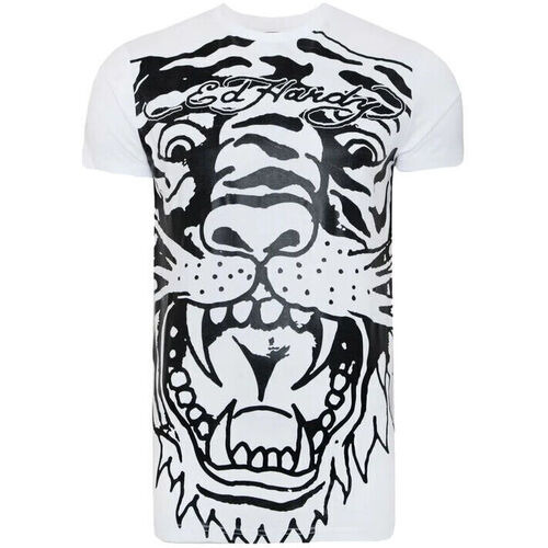 el estudio Justicia Cierto Ed Hardy - Big-tiger t-shirt Blanco - textil Camisetas manga corta Hombre  44,00 €