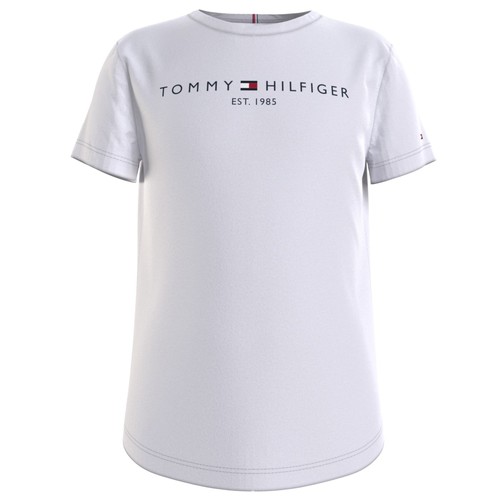 Camiseta De Algodón Orgánico Con Logo Niña Blanco Tommy Hilfiger