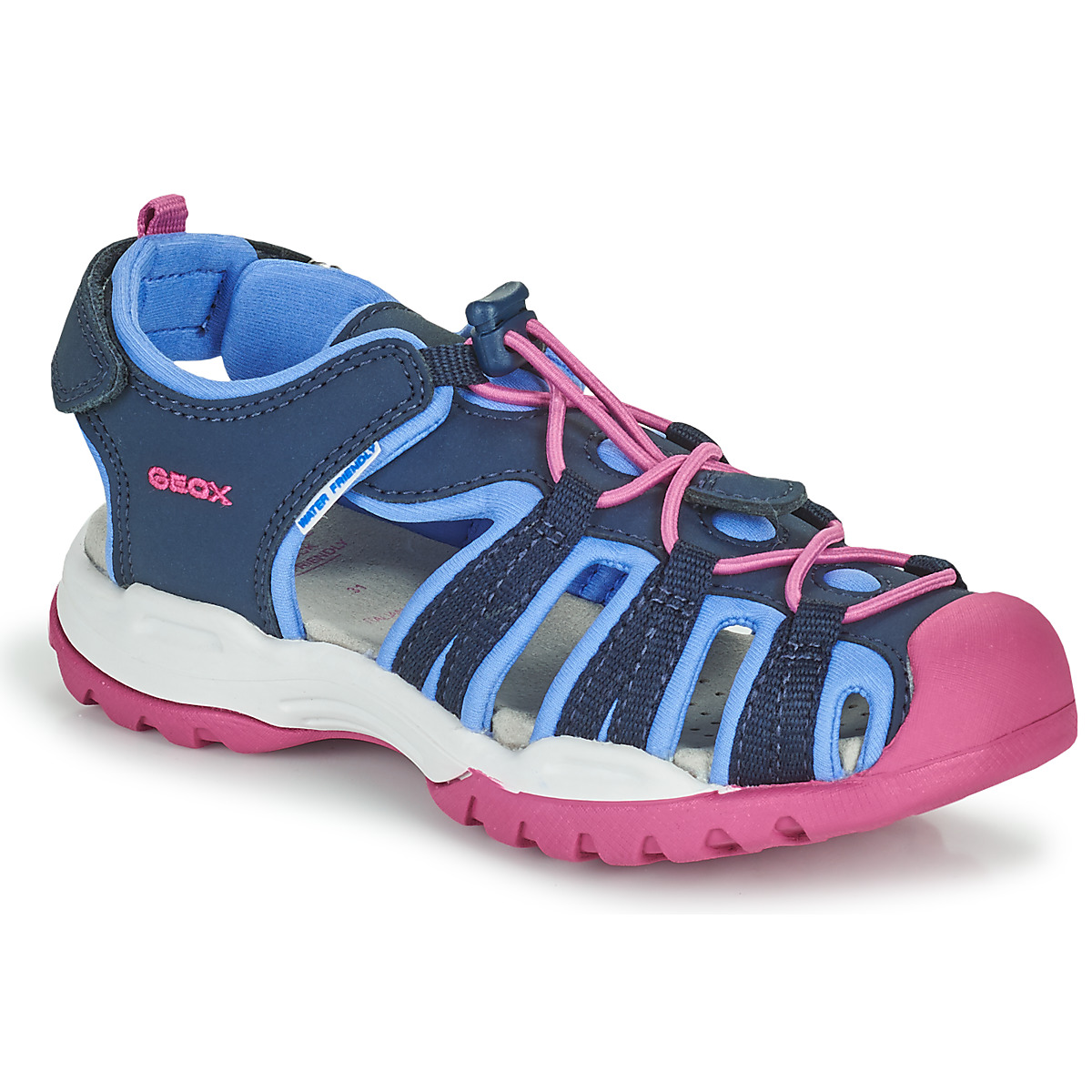 Zapatos Niña Sandalias de deporte Geox BOREALIS GIRL Azul / Rosa