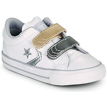 Zapatos Niña Zapatillas bajas Converse STAR PLAYER 2V METALLIC LEATHER OX Blanco