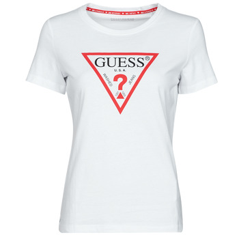 textil Mujer Camisetas manga corta Guess SS CN ORIGINAL TEE Blanco