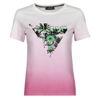 textil Mujer Camisetas manga corta Guess SS CN PALMS TEE Rosa / Multicolor