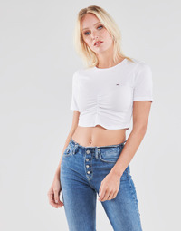 textil Mujer Tops / Blusas Tommy Jeans TJW CROP RUCHE TOP Blanco