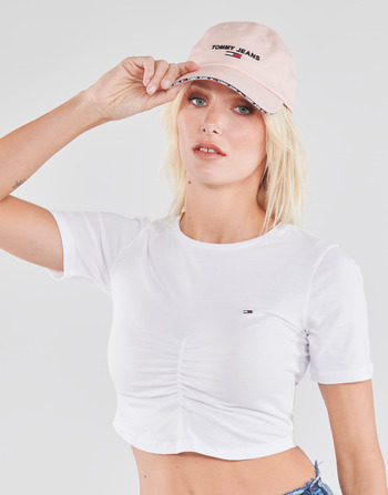 Tommy Jeans TJW CROP RUCHE TOP Blanco