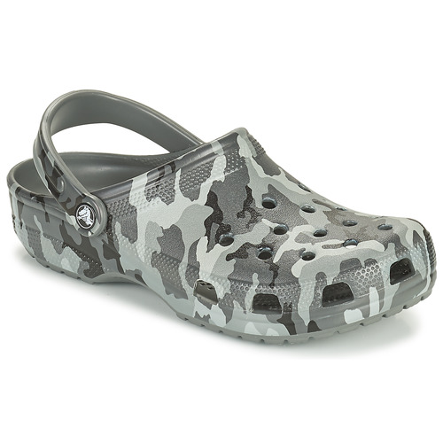 Zapatos Hombre Zuecos (Clogs) Crocs CLASSIC PRINTED CAMO CLOG Camuflaje / Gris