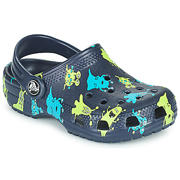 Zapatos Niño Zuecos (Clogs) Crocs CLASSIC MONSTER PRINT CLOG T Azul