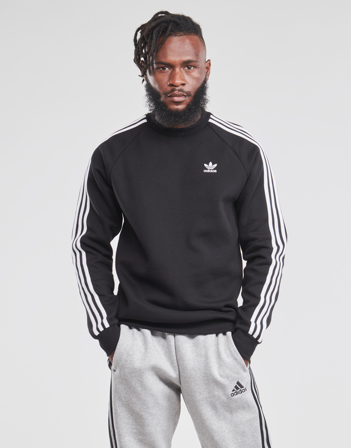 textil Hombre Sudaderas adidas Originals 3-STRIPES CREW Negro